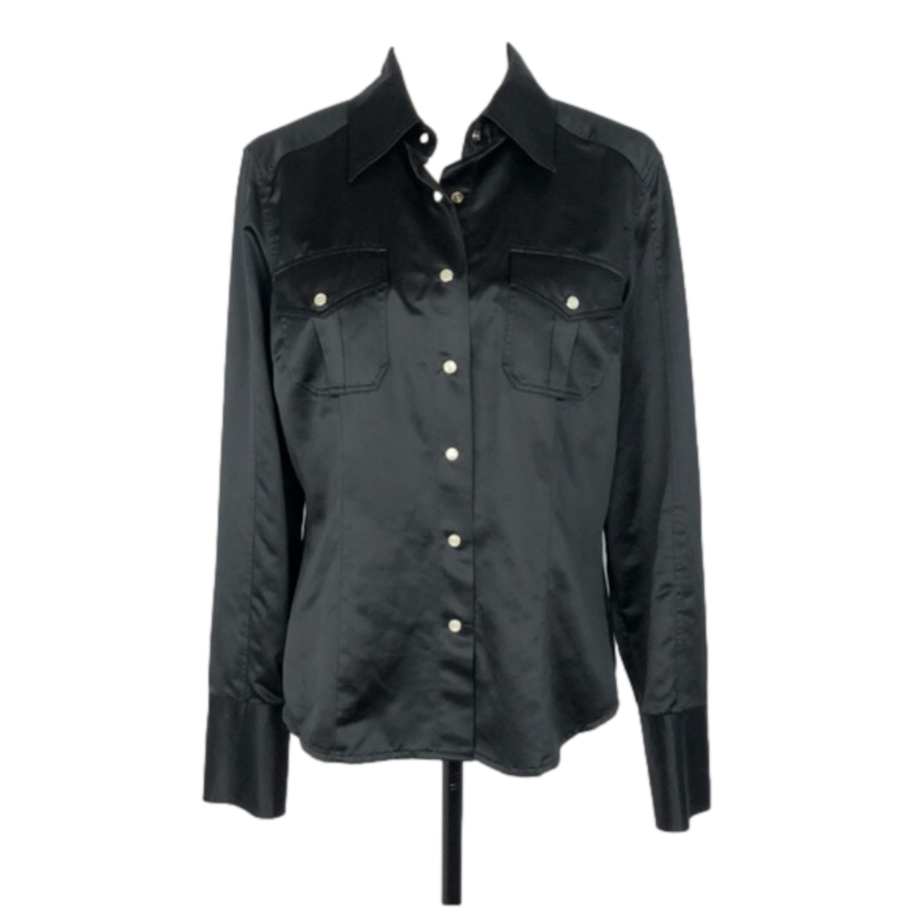 Tommy Hilfiger black satin shirt
